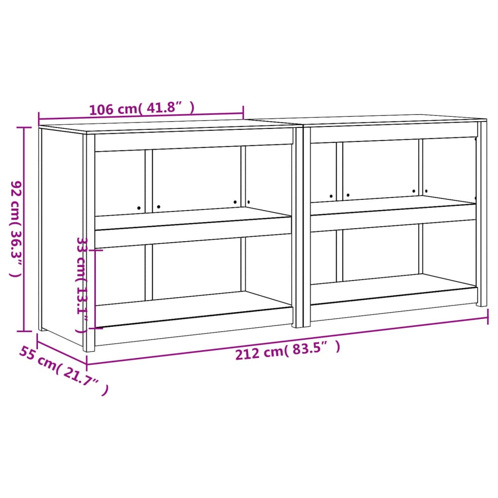 Outdoor Kitchen Cabinets 2 pcs Solid Wood Douglas