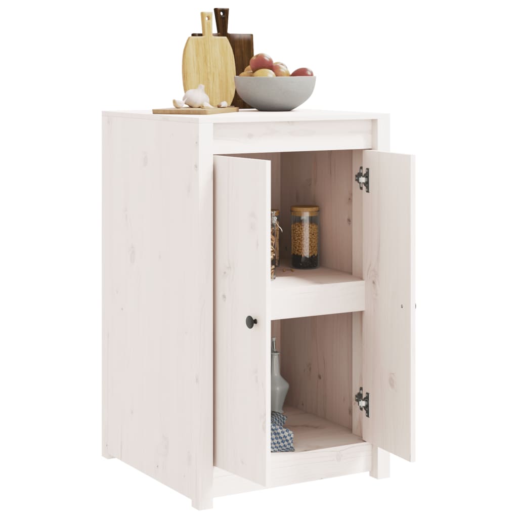 Outdoor Kitchen Cabinet White Solid Wood Pine