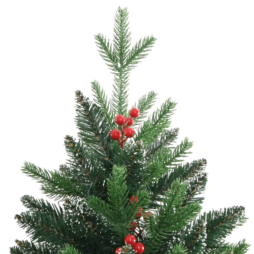 Artificial Hinged Christmas Tree with Red Berries 240 cm