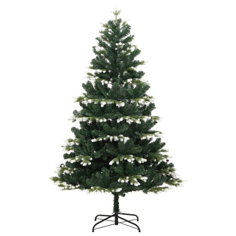 Artificial Hinged Christmas Tree with Flocked Snow 210 cm