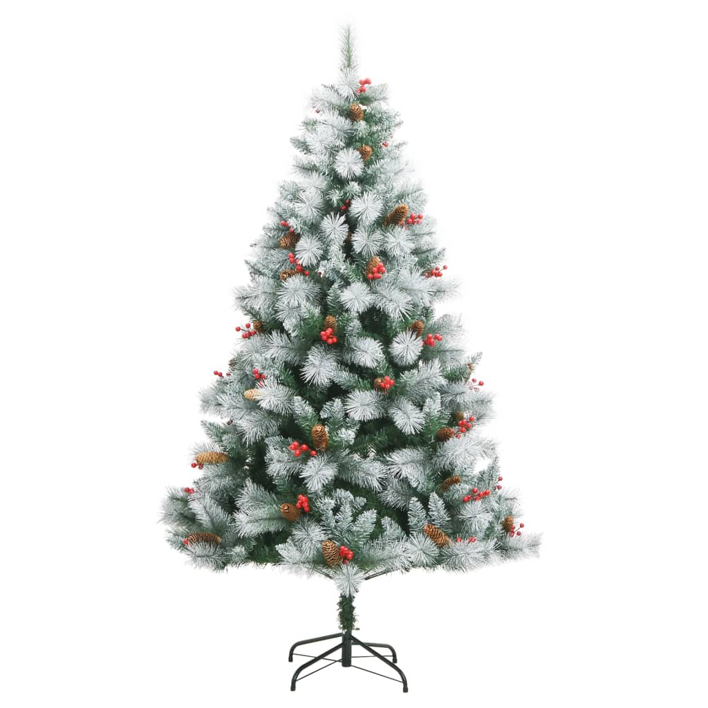 Artificial Hinged Christmas Tree with Cones and Berries 180 cm