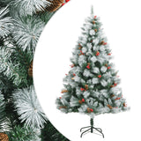 Artificial Hinged Christmas Tree with Cones and Berries 210 cm