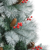 Artificial Hinged Christmas Tree with Cones and Berries 210 cm