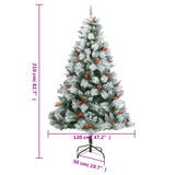 Artificial Hinged Christmas Tree with Cones and Berries 210 cm