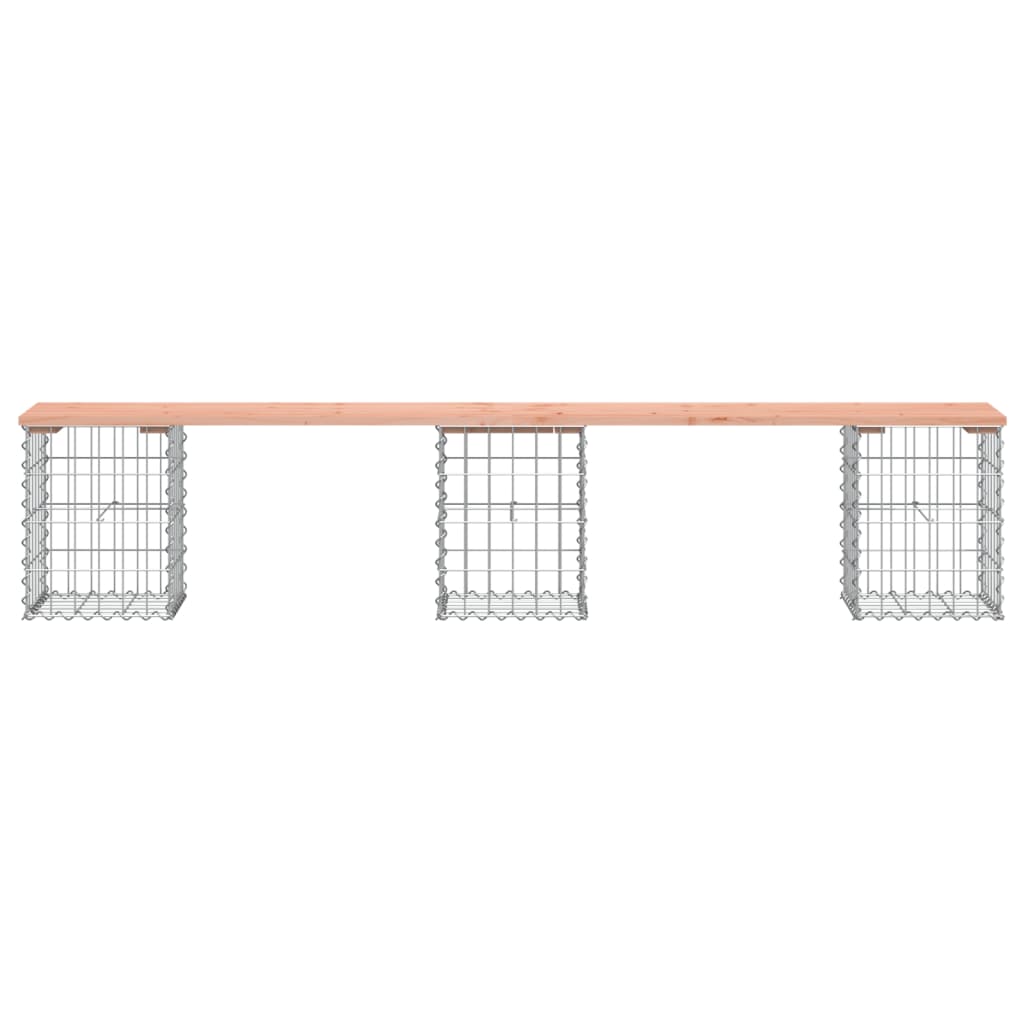 Garden Bench Gabion Design 203x31x42 cm Solid Wood Douglas