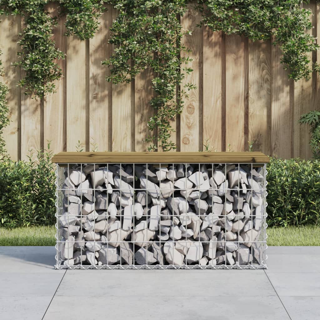 Garden Bench Gabion Design 83x31.5x42 cm Impregnated Wood Pine