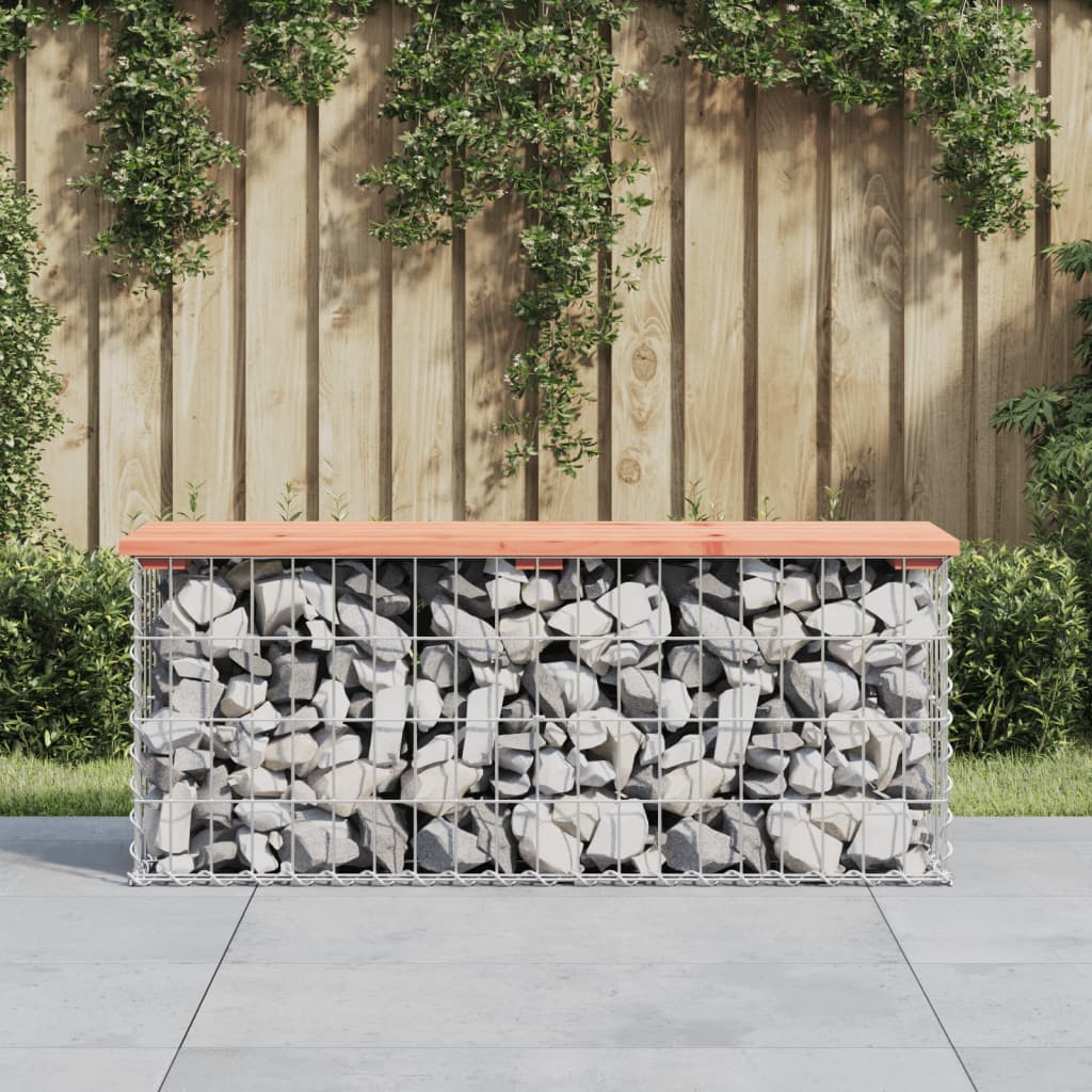 Garden Bench Gabion Design 103x31.5x42 cm Solid Wood Douglas