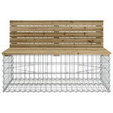 Garden Bench with Gabion Basket Impregnated Wood Pine