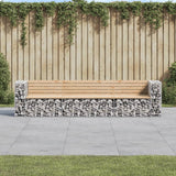 Garden Bench Gabion Design 287x71x65.5 cm Solid Wood Pine