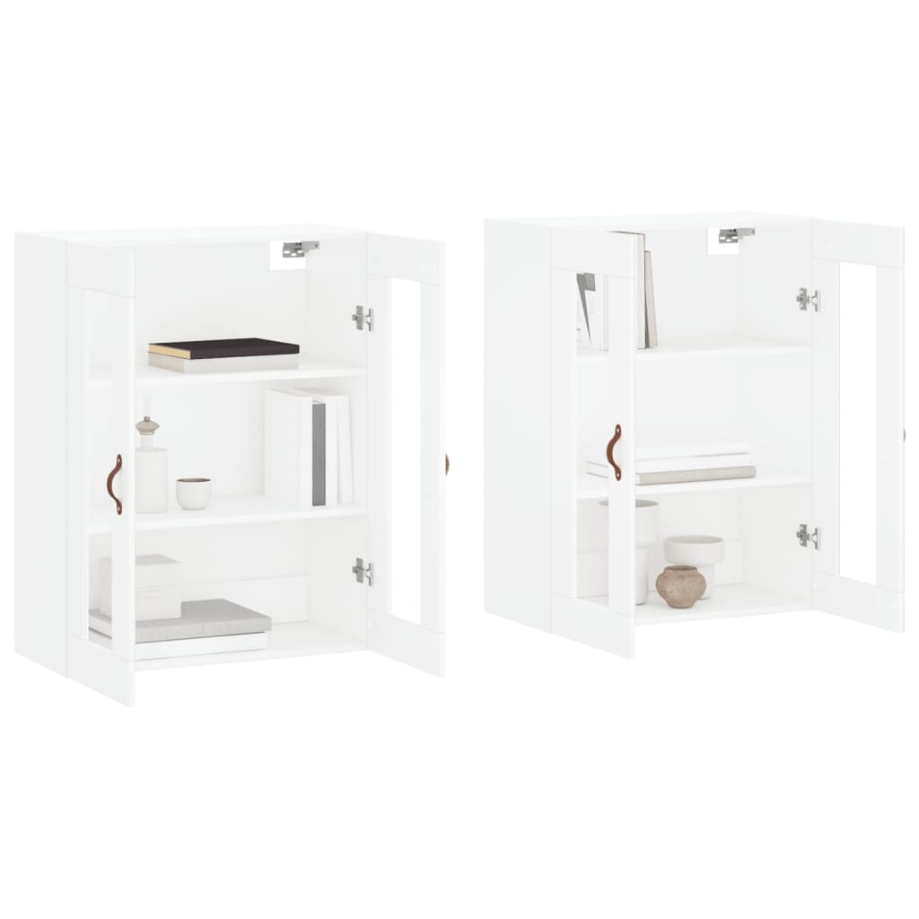 Wall Mounted Cabinets 2 pcs White Engineered Wood