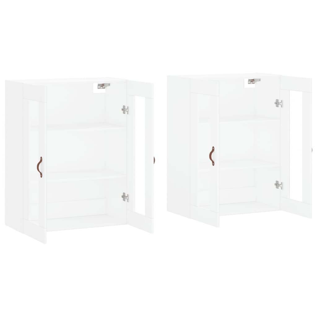 Wall Mounted Cabinets 2 pcs White Engineered Wood