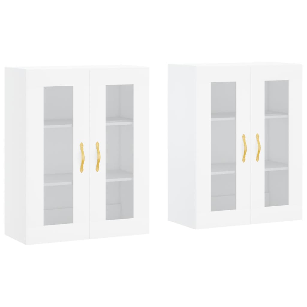 Wall Mounted Cabinets 2 pcs White Engineered Wood