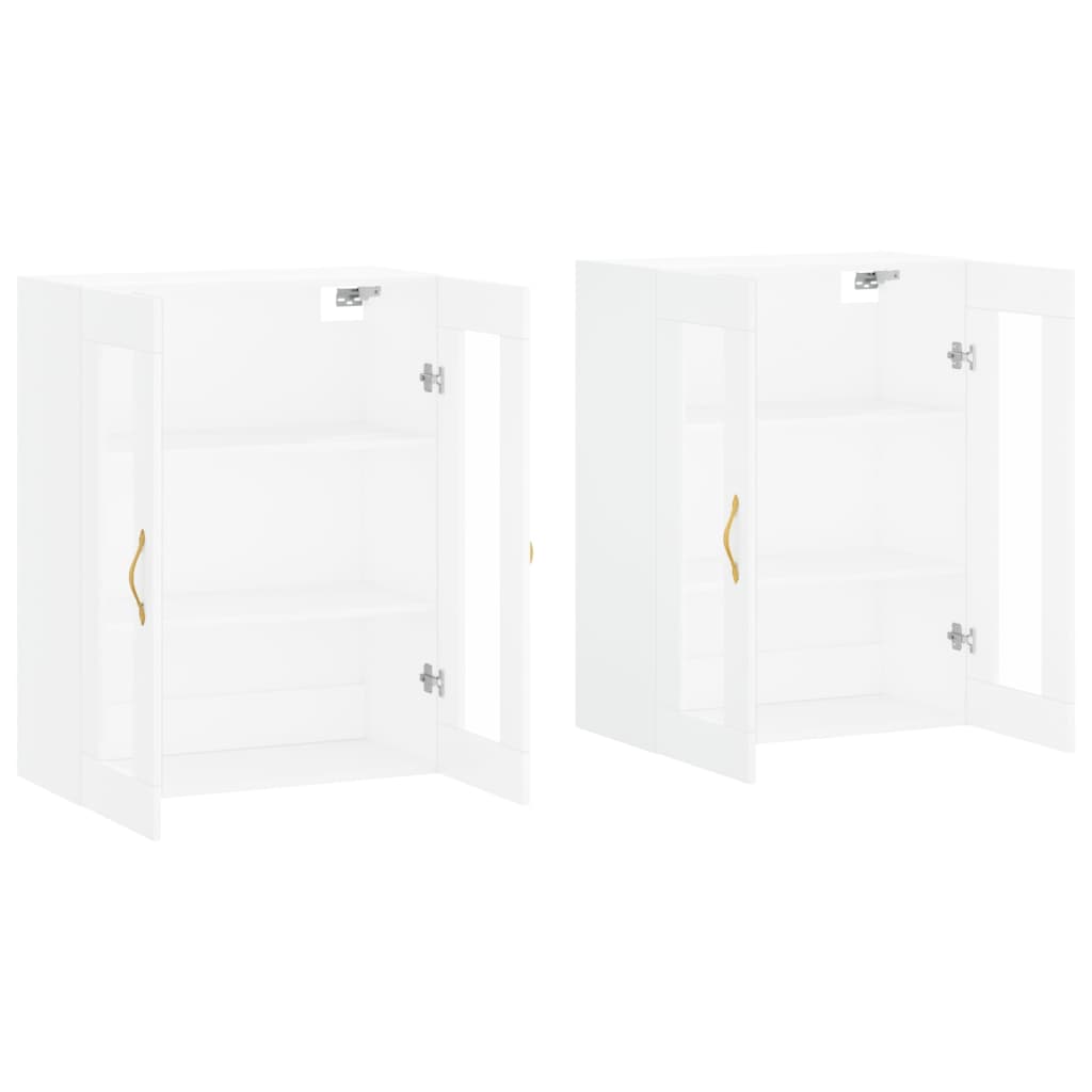 Wall Mounted Cabinets 2 pcs White Engineered Wood