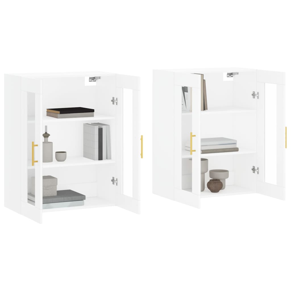 Wall Mounted Cabinets 2 pcs White Engineered Wood