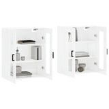 Wall Mounted Cabinets 2 pcs High Gloss White Engineered Wood