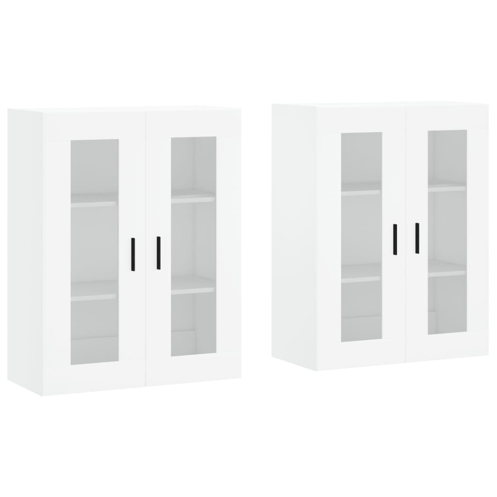 Wall Mounted Cabinets 2 pcs White Engineered Wood