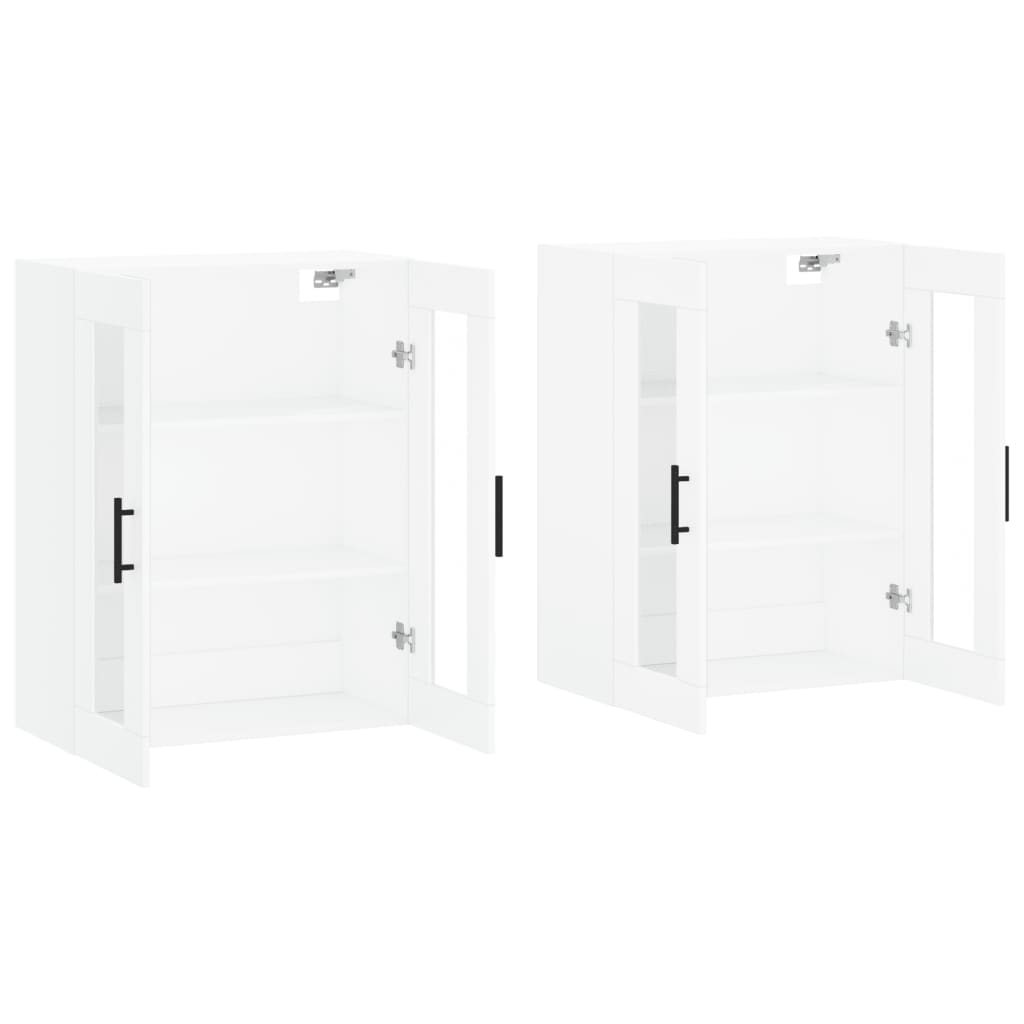 Wall Mounted Cabinets 2 pcs White Engineered Wood