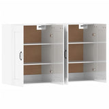 Wall Mounted Cabinets 2 pcs High Gloss White Engineered Wood