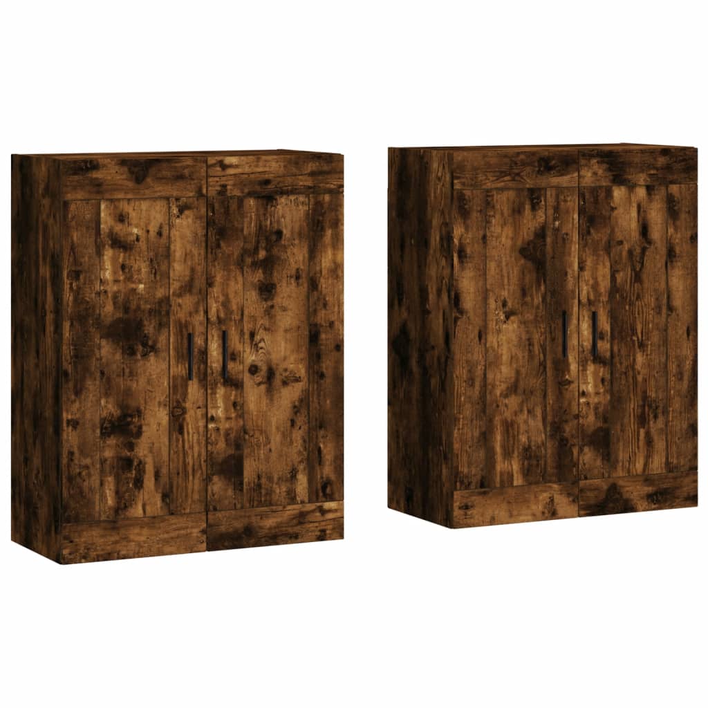 Wall Mounted Cabinets 2 pcs Smoked Oak Engineered Wood