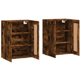 Wall Mounted Cabinets 2 pcs Smoked Oak Engineered Wood