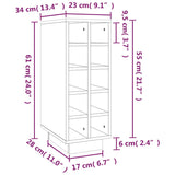 Wine Cabinet 23x34x61 cm Solid Wood Pine