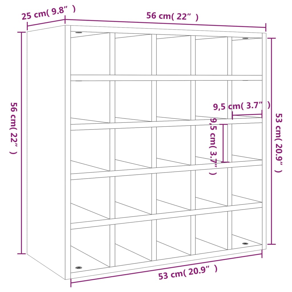 Wine Cabinet 56x25x56 cm Solid Wood Pine