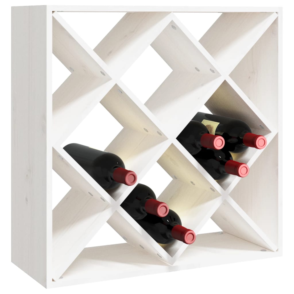 Wine Cabinet White 62x25x62 cm Solid Wood Pine