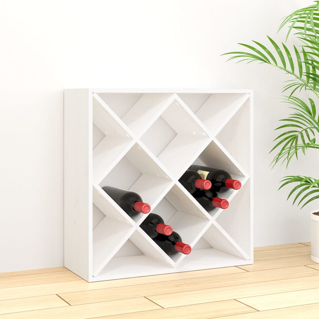 Wine Cabinet White 62x25x62 cm Solid Wood Pine