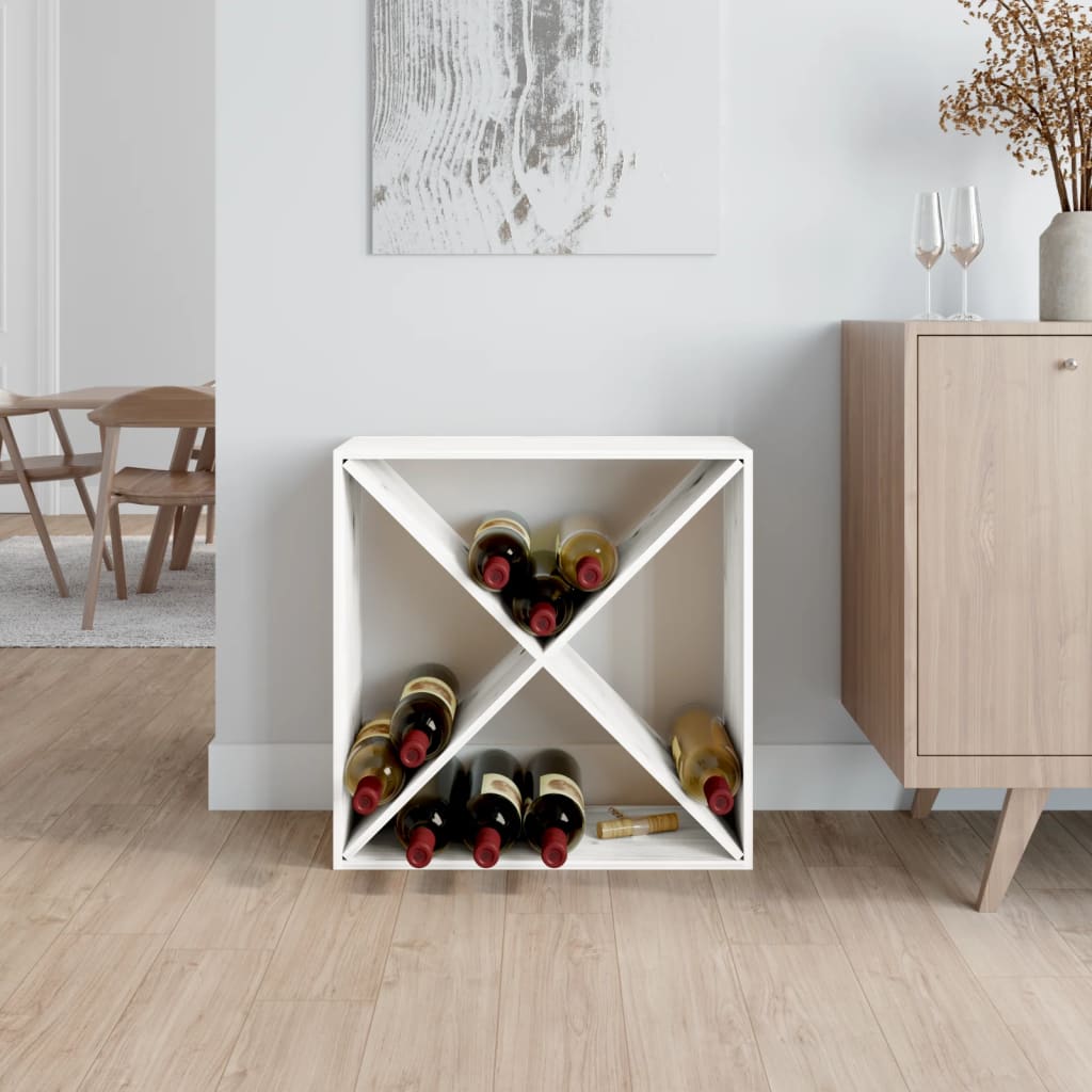 Wine Cabinet White 62x25x62 cm Solid Wood Pine