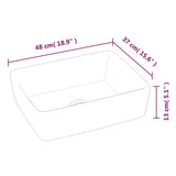 Wash Basin White 48x37x13 cm Ceramic Rectangle