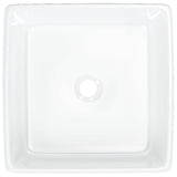 Wash Basin White 37x37x13 cm Ceramic Square