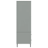 Wardrobe with Metal Legs Grey 90x55x172.5 cm Solid Wood OSLO