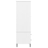 Wardrobe with Metal Legs White 90x55x172.5 cm Solid Wood OSLO