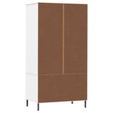 Wardrobe with Metal Legs White 90x55x172.5 cm Solid Wood OSLO