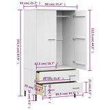 Wardrobe with Metal Legs White 90x55x172.5 cm Solid Wood OSLO