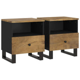 Bedside Cabinets 2 pcs Solid Wood Mango&Engineered Wood