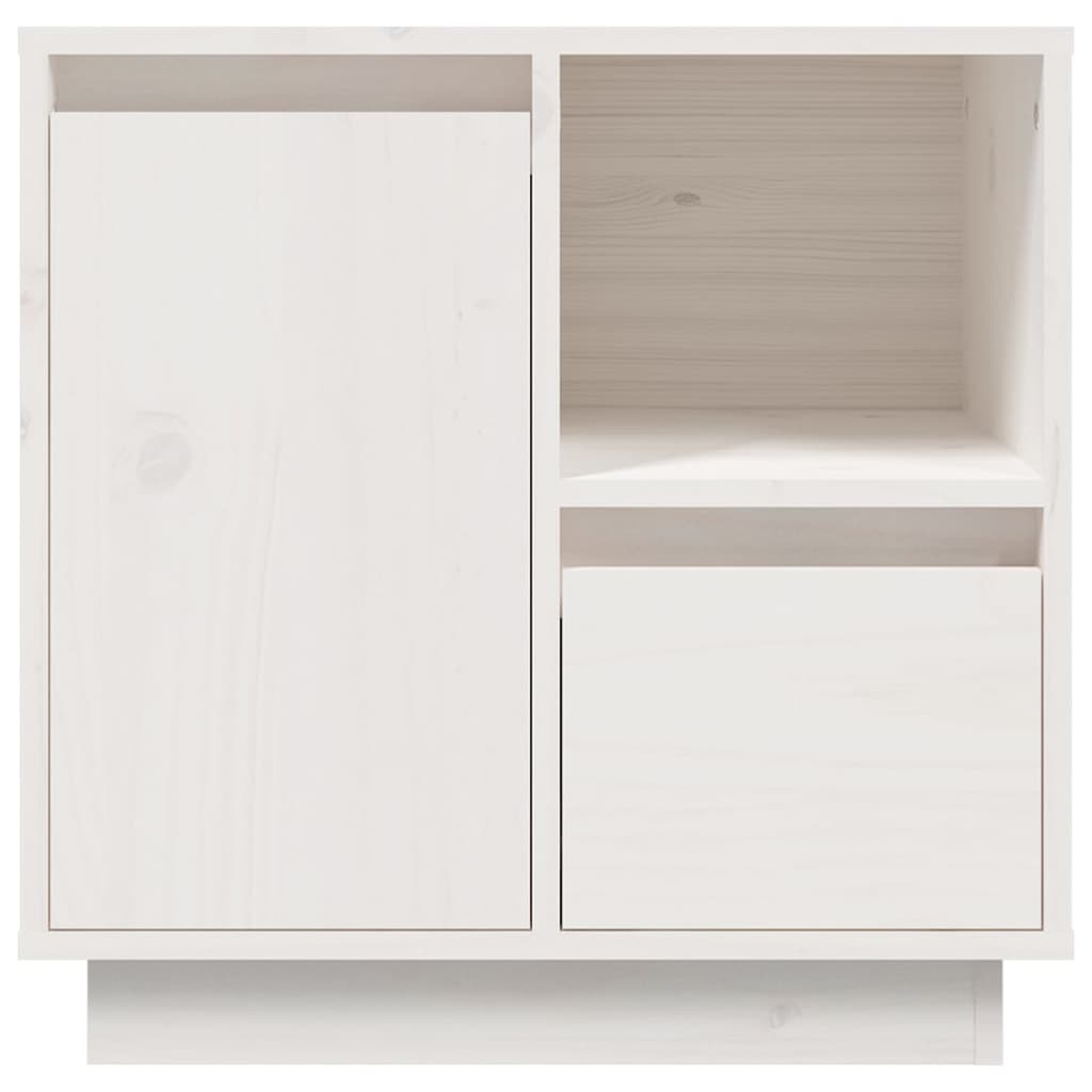 Bedside Cabinet White 50x34x50 cm Solid Wood Pine