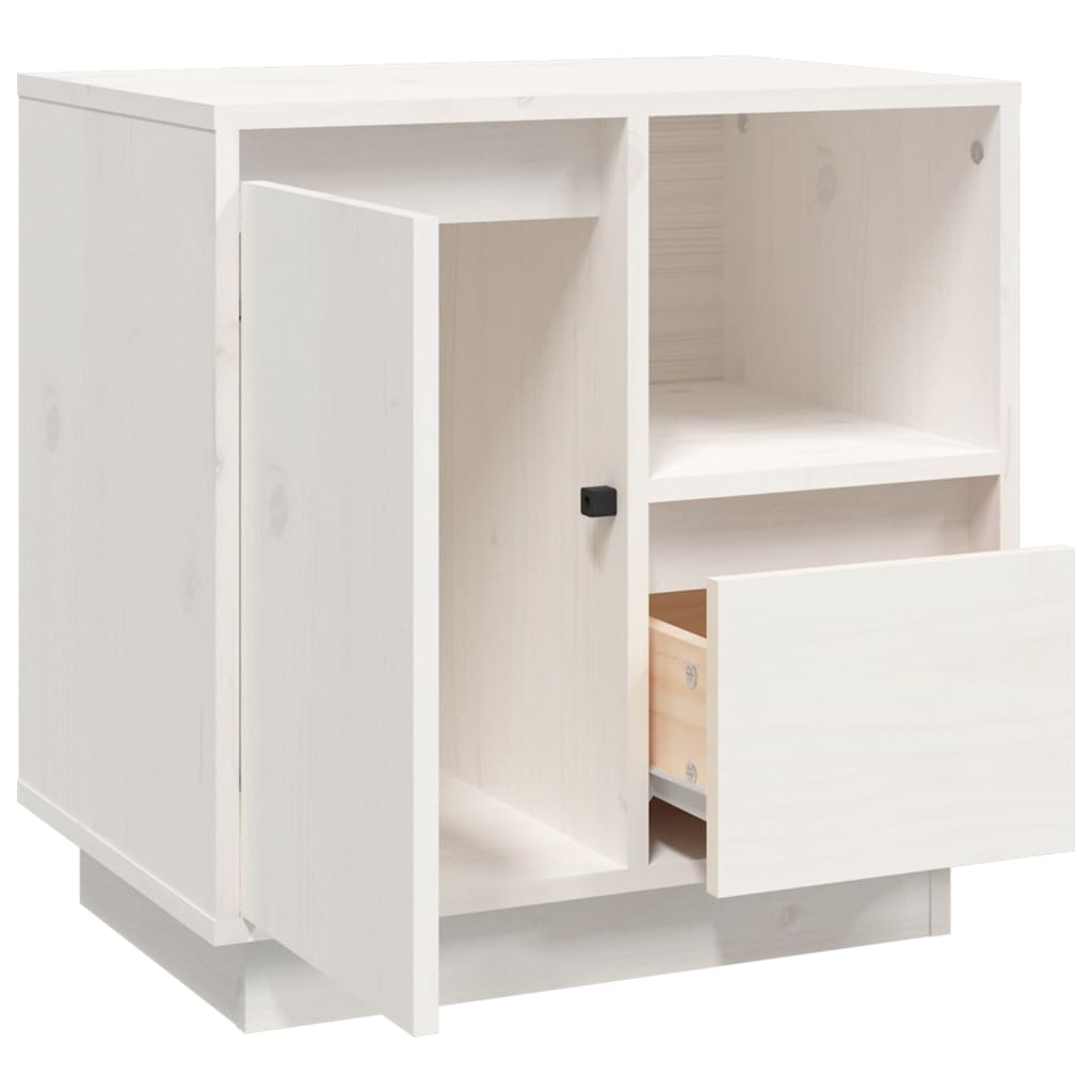 Bedside Cabinet White 50x34x50 cm Solid Wood Pine