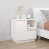 Bedside Cabinet White 50x34x50 cm Solid Wood Pine