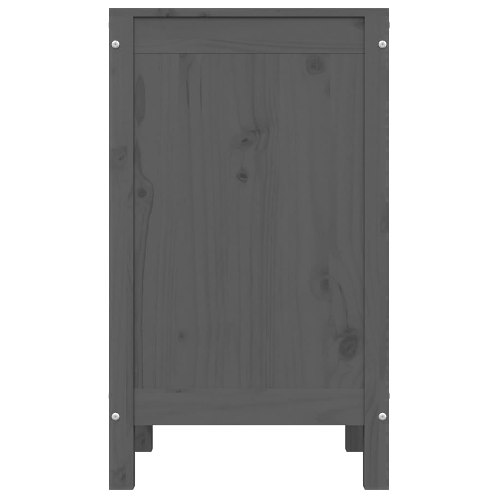 Laundry Box Grey 44x44x76 cm Solid Wood Pine