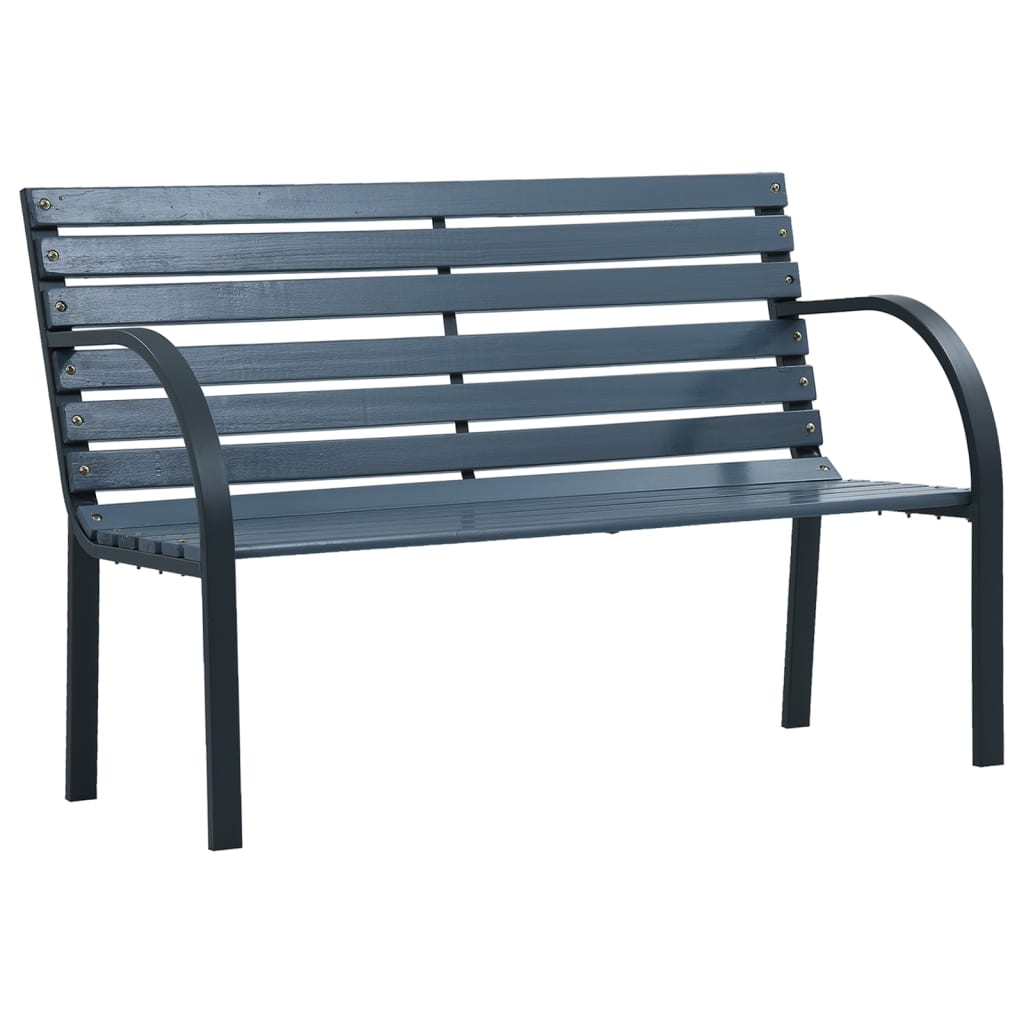 Garden Bench Grey 112 cm Solid Wood Fir