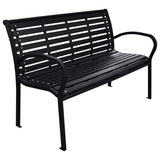 Garden Bench Black 116 cm Steel and WPC