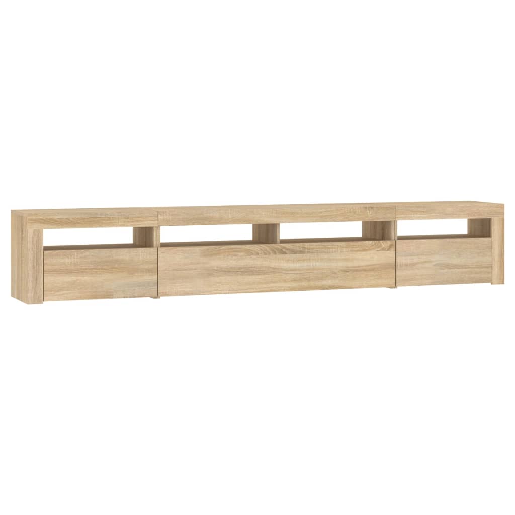 TV Cabinet with LED Lights Sonoma Oak 240x35x40 cm