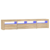 TV Cabinet with LED Lights Sonoma Oak 210x35x40 cm