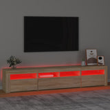 TV Cabinet with LED Lights Sonoma Oak 210x35x40 cm