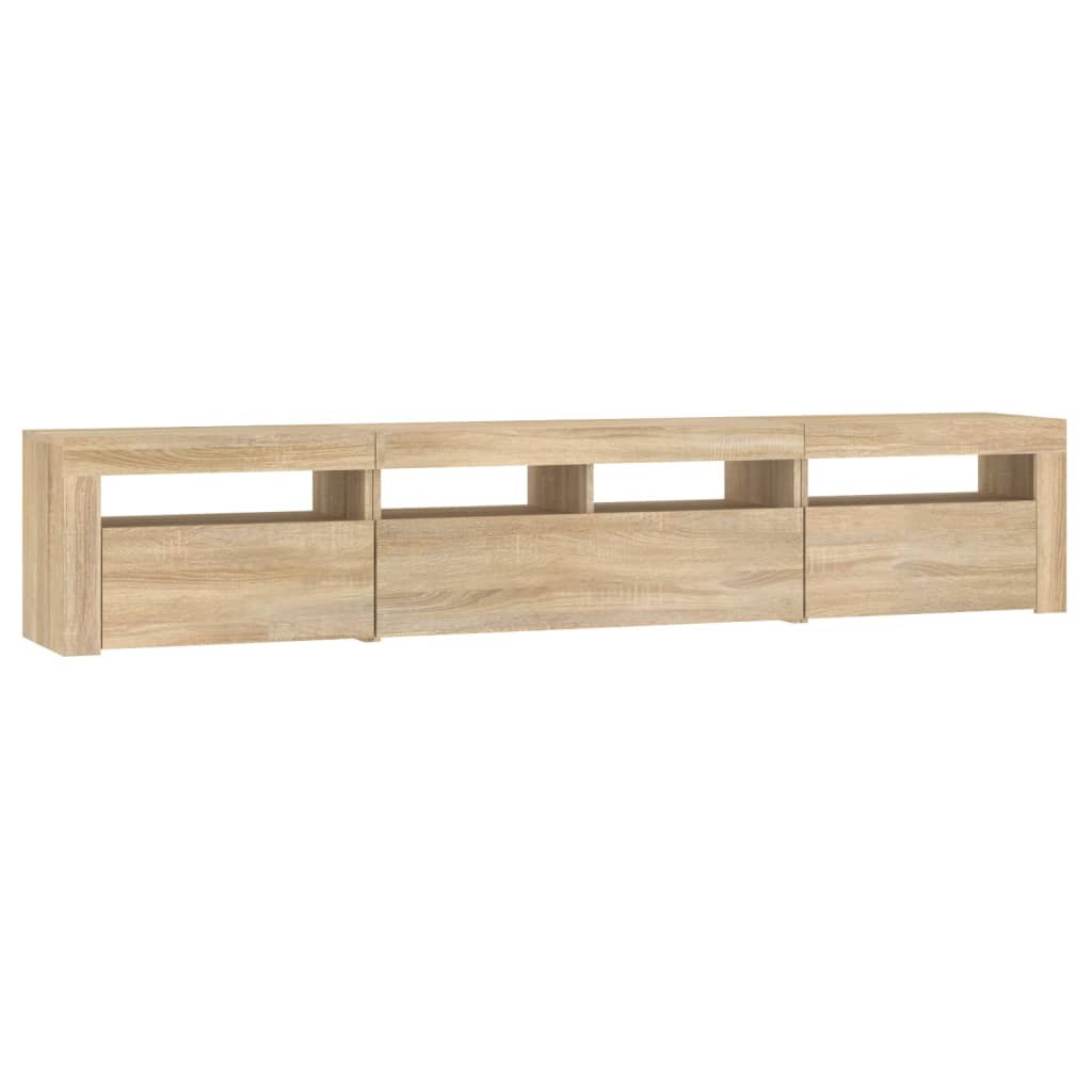 TV Cabinet with LED Lights Sonoma Oak 210x35x40 cm