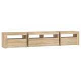 TV Cabinet with LED Lights Sonoma Oak 210x35x40 cm