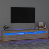 TV Cabinet with LED Lights Sonoma Oak 210x35x40 cm