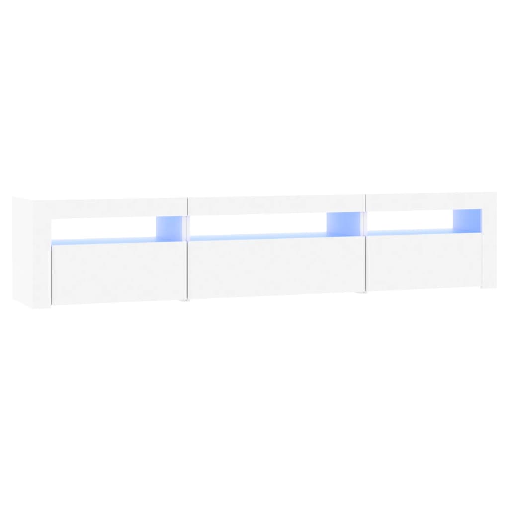 TV Cabinet with LED Lights White 195x35x40 cm