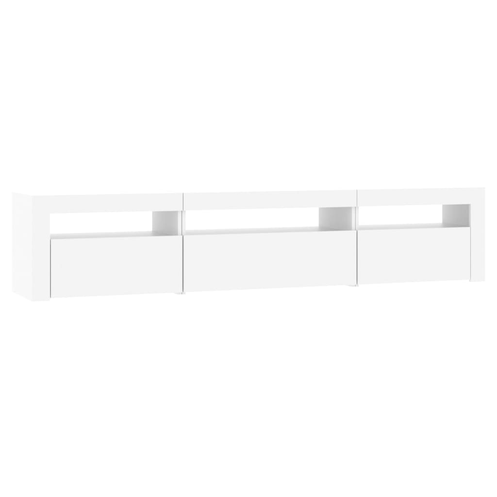 TV Cabinet with LED Lights White 195x35x40 cm